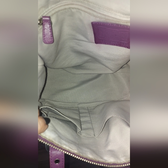 COACH Purple Leather Women's Bag 17x10x4 - Picture 5 of 6